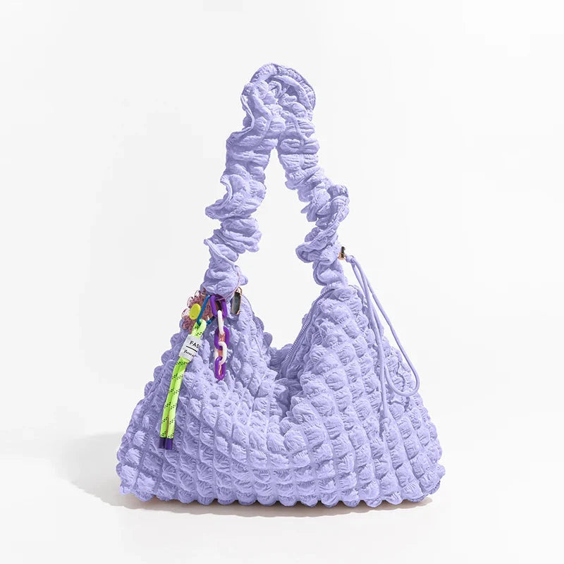 Soft Girl Quilted Ruched Hobo Bag