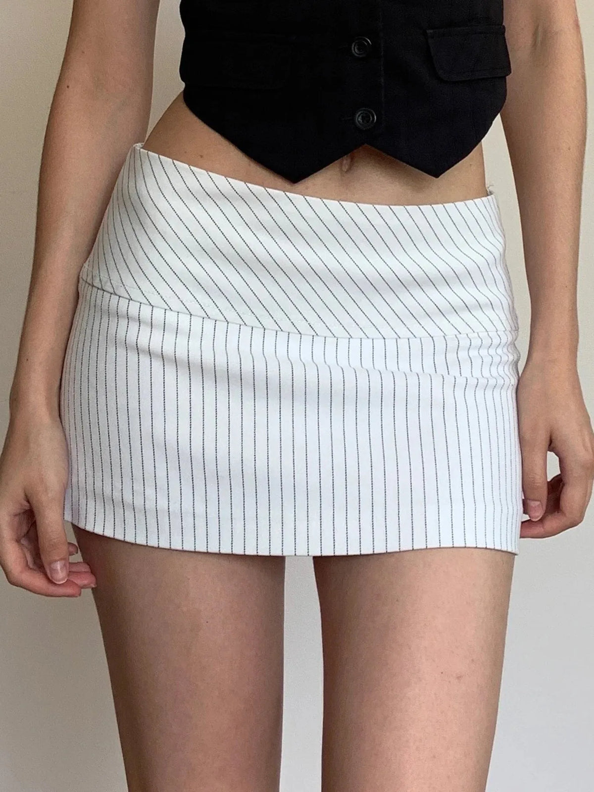Striped Office Mini Skirt