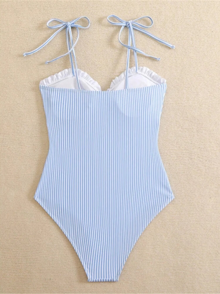 Striped One Piece Swimsuit