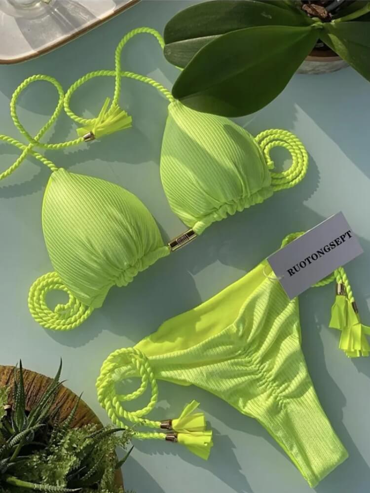 Tassel Tie Bikini Set