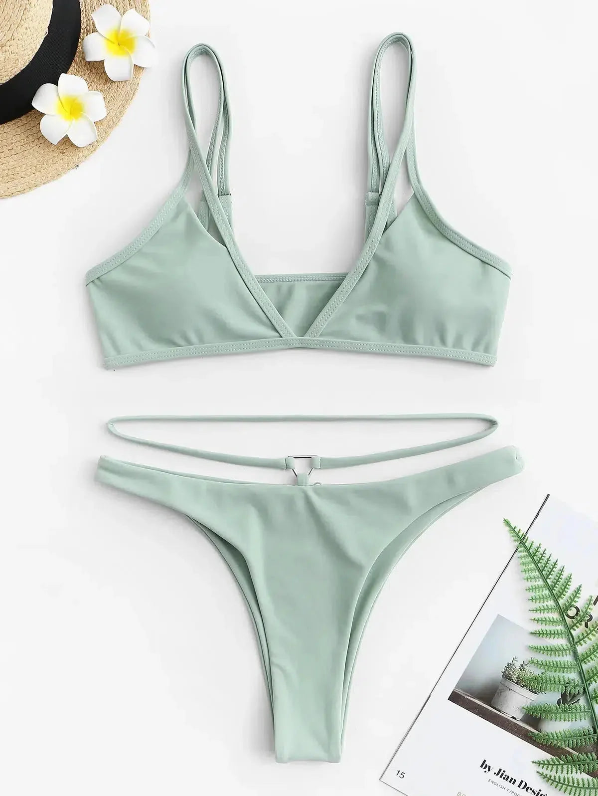 Triangle Cut Out Bikini Set