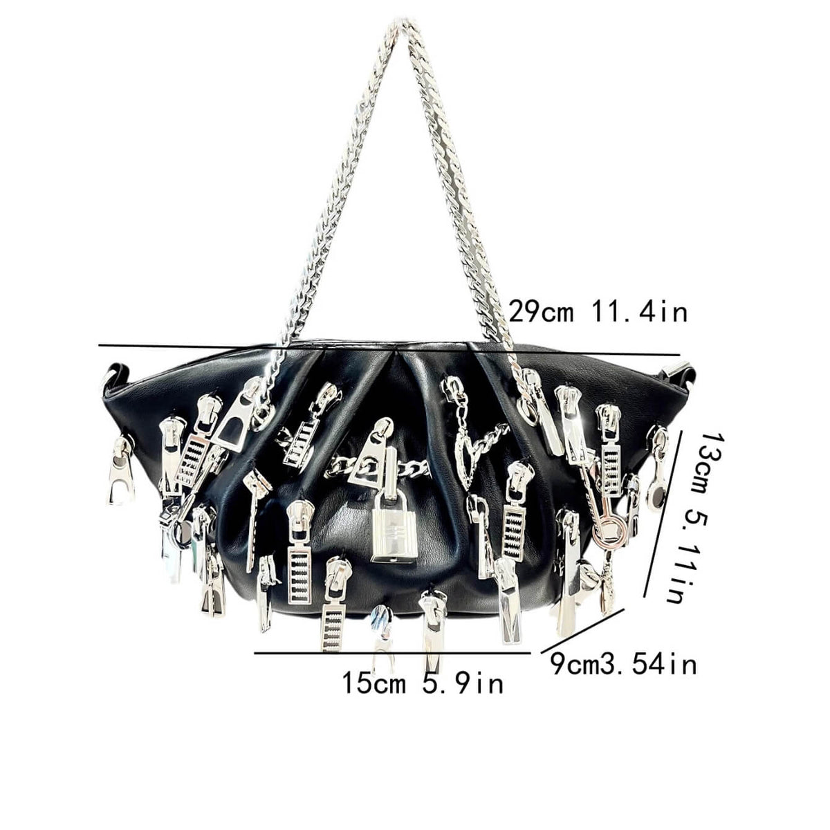 Weirdcore Zipper Charm Shoulder Bag
