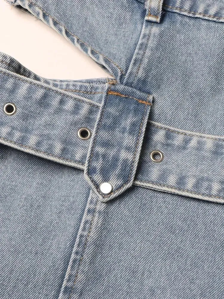 Y2K Belted Cut Out Jeans