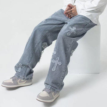 Y2K Cross Baggy Jeans