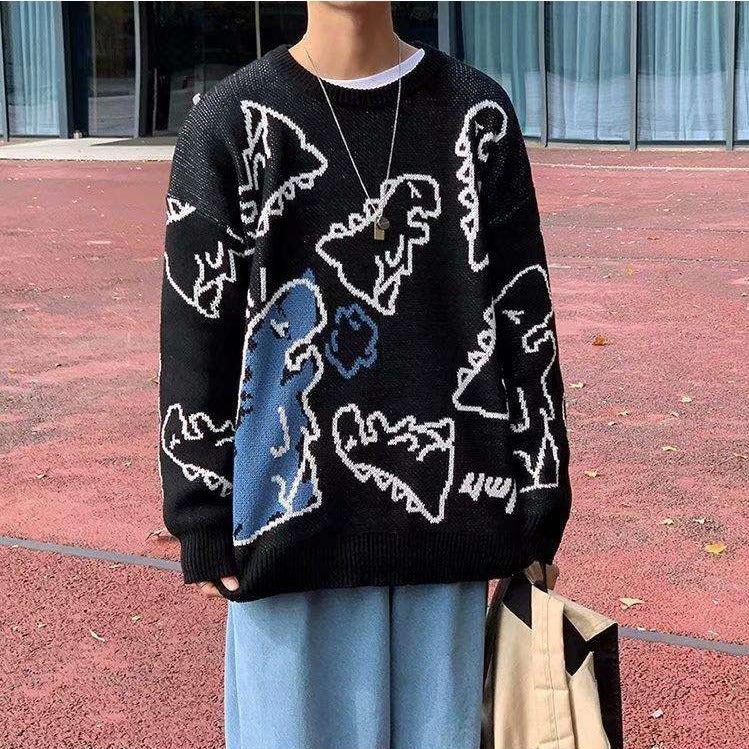 Y2K Dinosaur Knitted Sweater