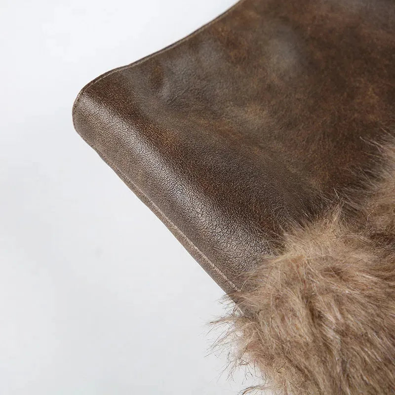 Y2K Faux Fur Mini Skirt