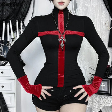 Y2K Goth Cross Top