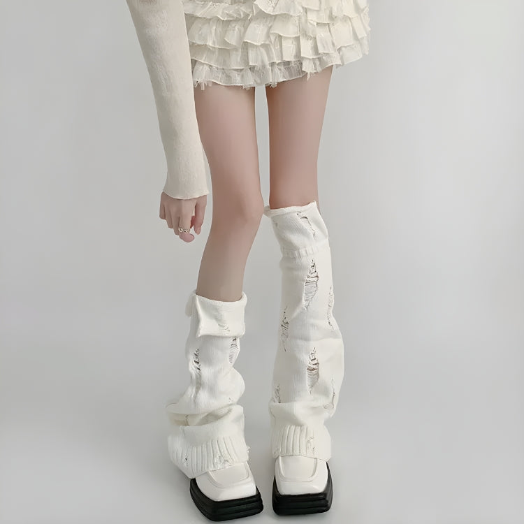 Y2K Grunge Knitted Leg Warmers