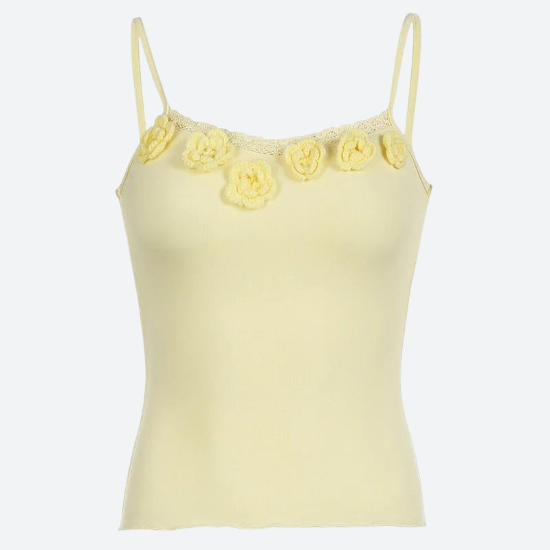 Y2K Knitted Flower Top