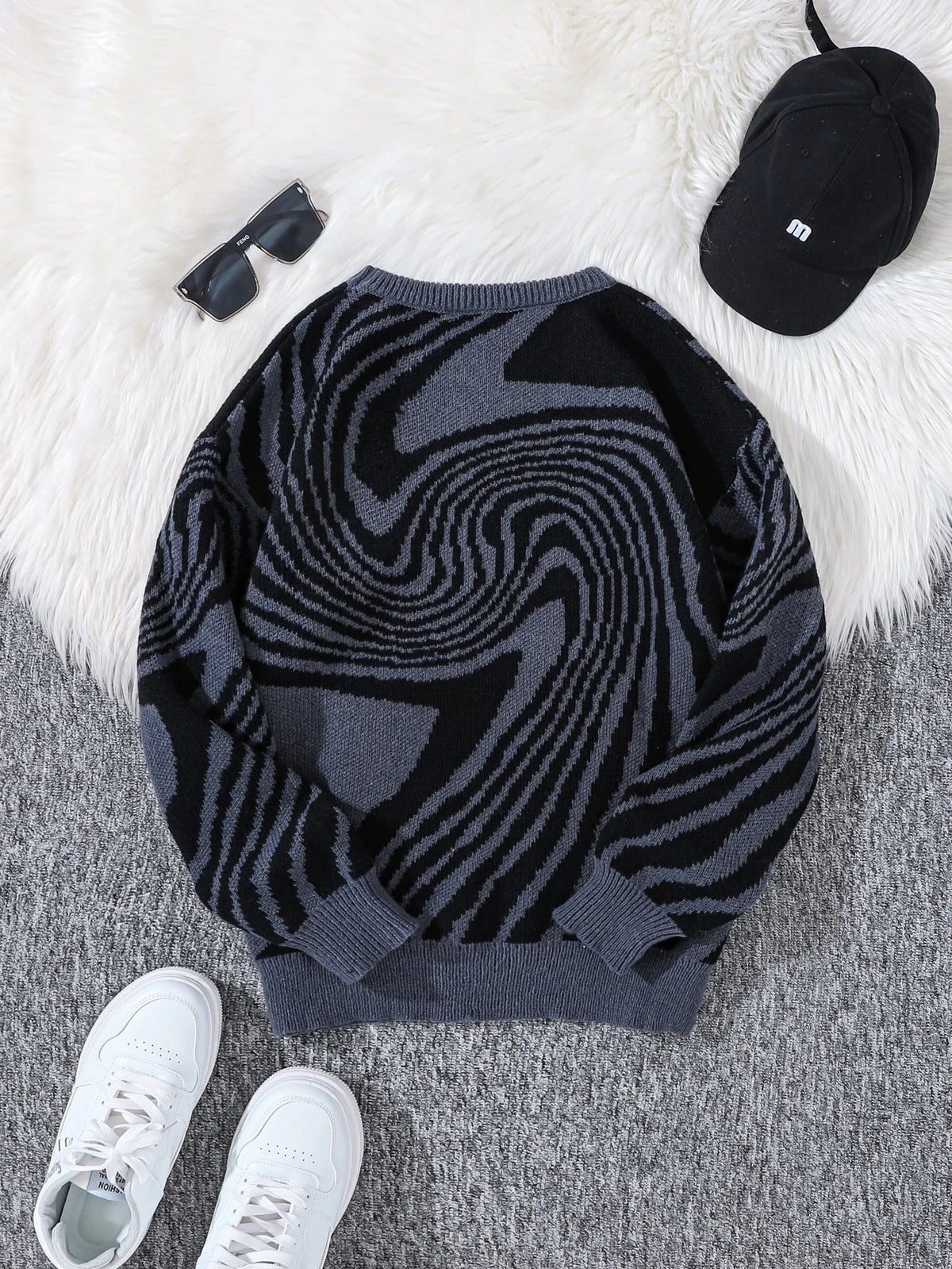 Y2K Spiral Pullover Sweater