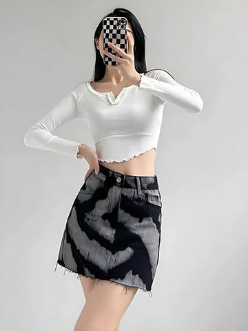Y2K Spray Paint Mini Skirt