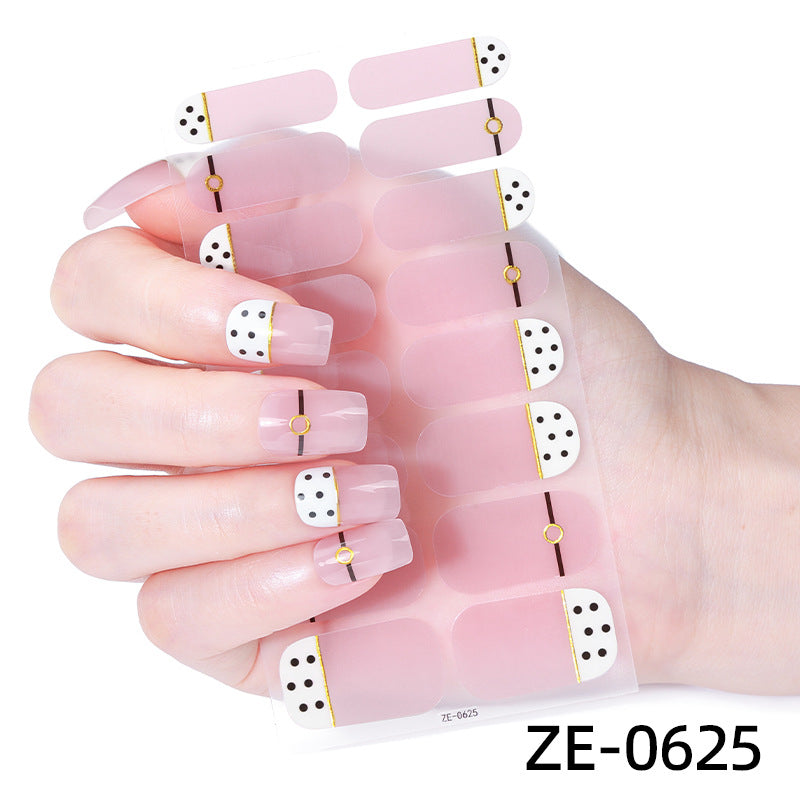 16 Finger Christmas Nail Stickers 3D Gold Foil Nail Art