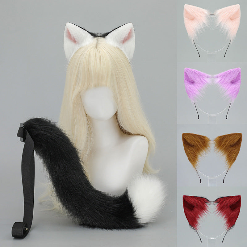 Halloween Cat Ears Tail Set Cosplay Props Handmade