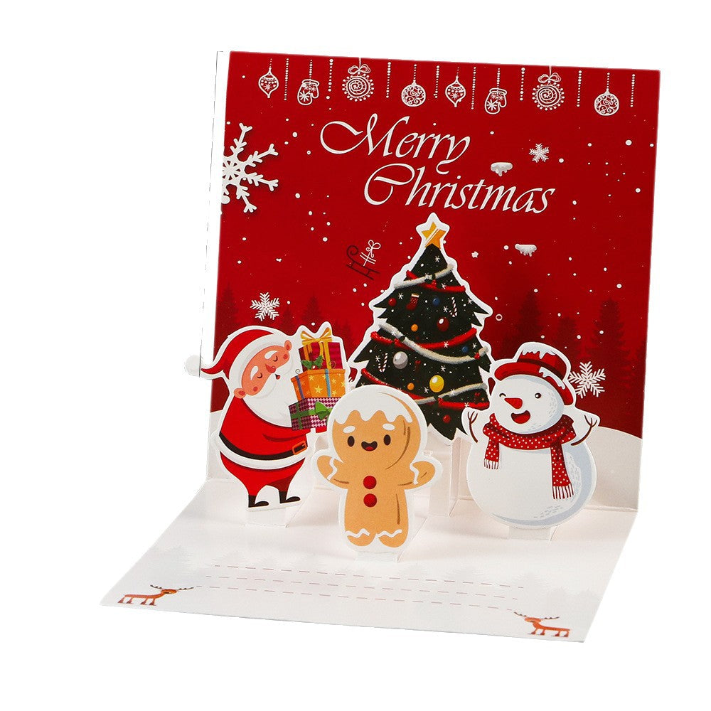 3D Christmas Greeting Cards With Folding Design For New Year, Thanksgiving, And Peace Night Gifts
