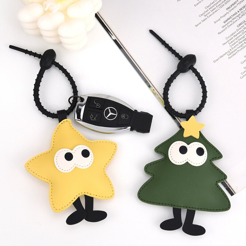 Christmas Apple Car Keychain Leather Bag Charm Ornament