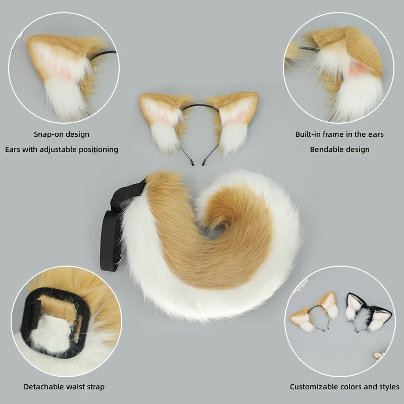 Halloween Shiba Inu Ears Tail Costume Set