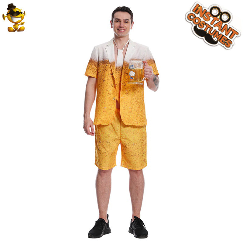 Men's Beer Costume Stage Suit Halloween Cosplay Performance Outfit