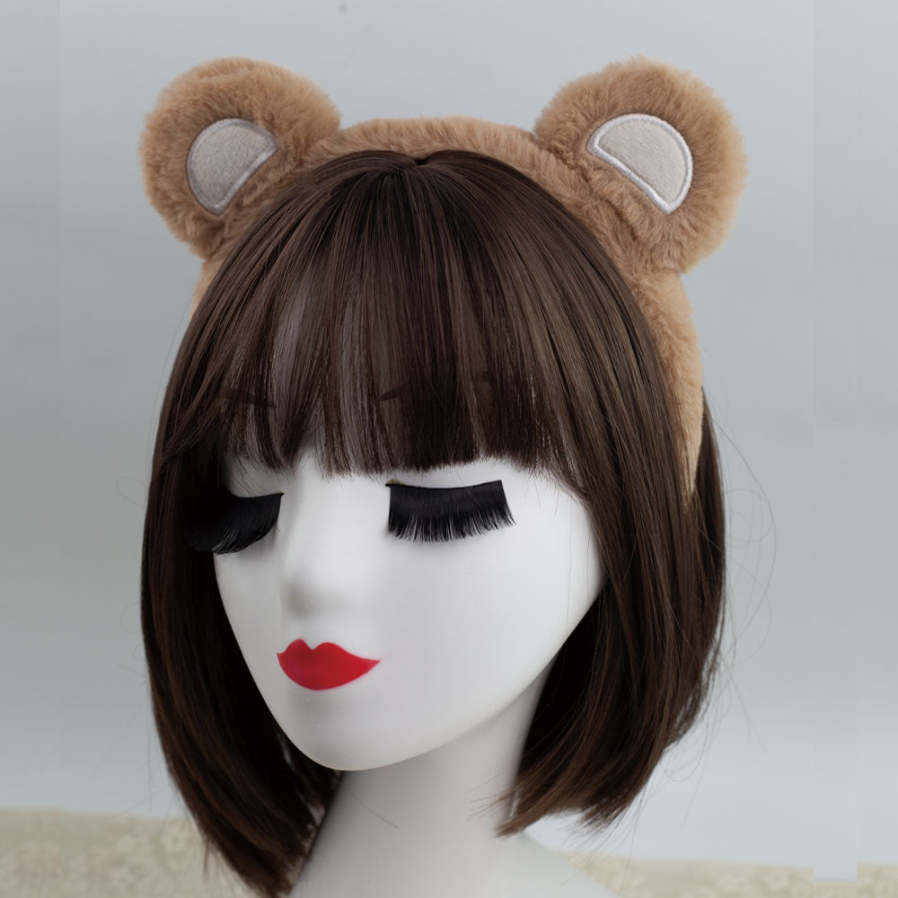 5pcs/Set Halloween Animal Headband Bear Ears Strawberry Bear Plush Nose Set