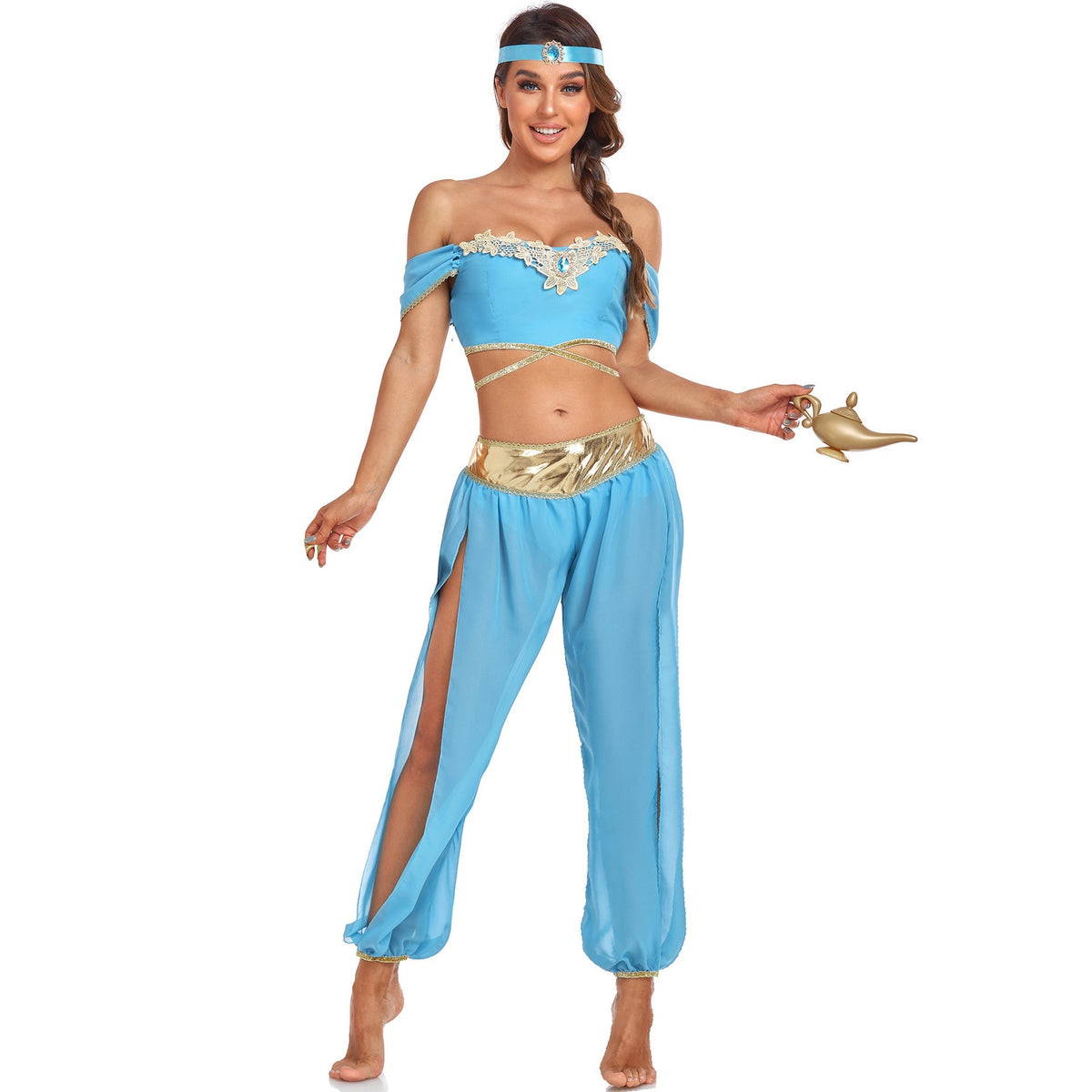 Aladdin Jasmine Princess Costume Halloween Party Dress
