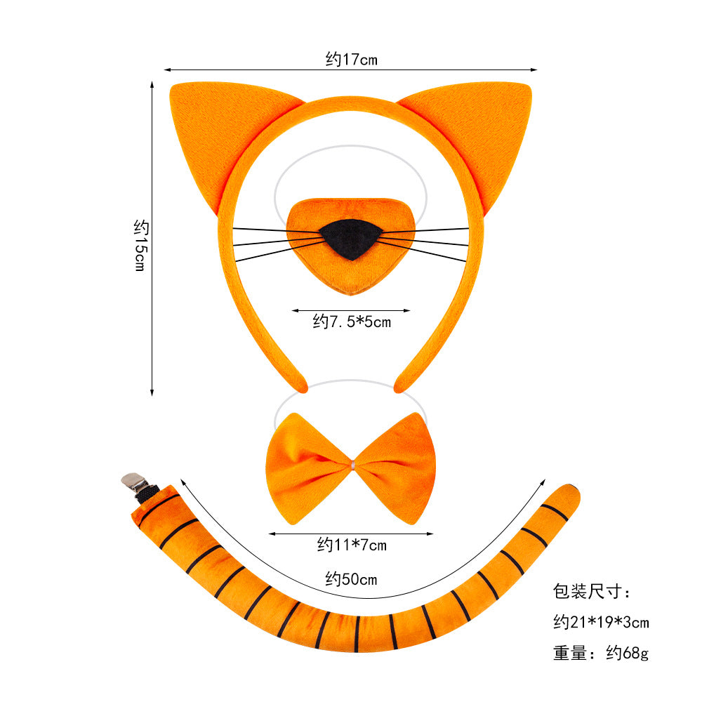 Kids Cosplay Cat Ears Headband Orange Role Play Accessory