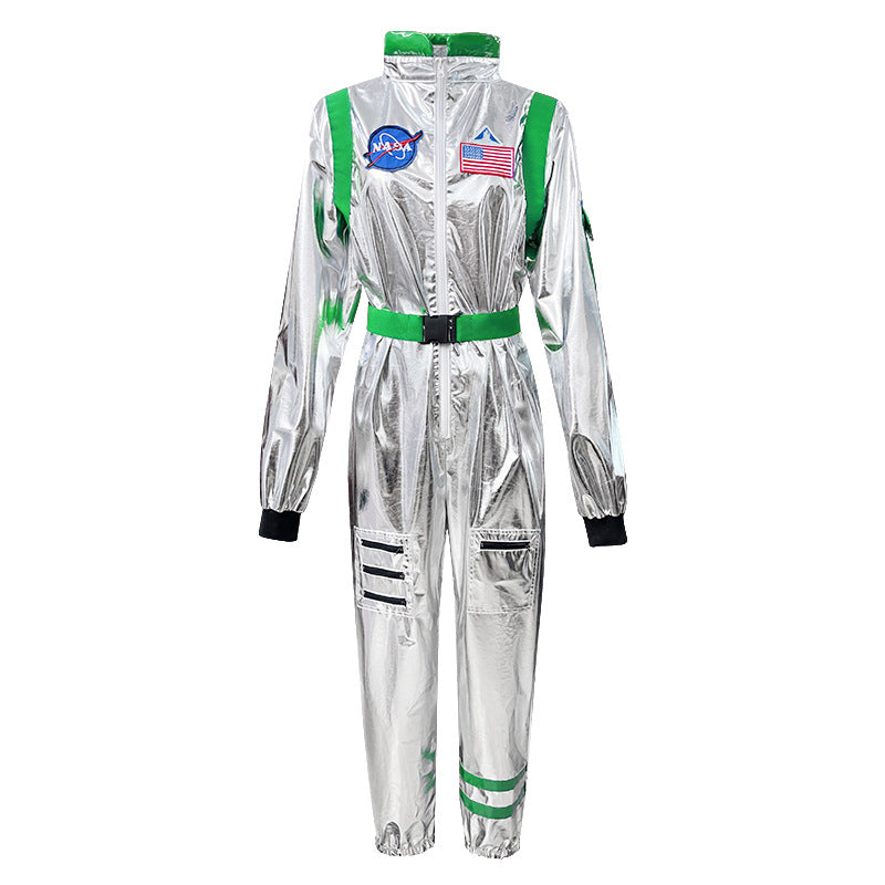Halloween Adult Astronaut Costume Silver Space Suit Cosplay