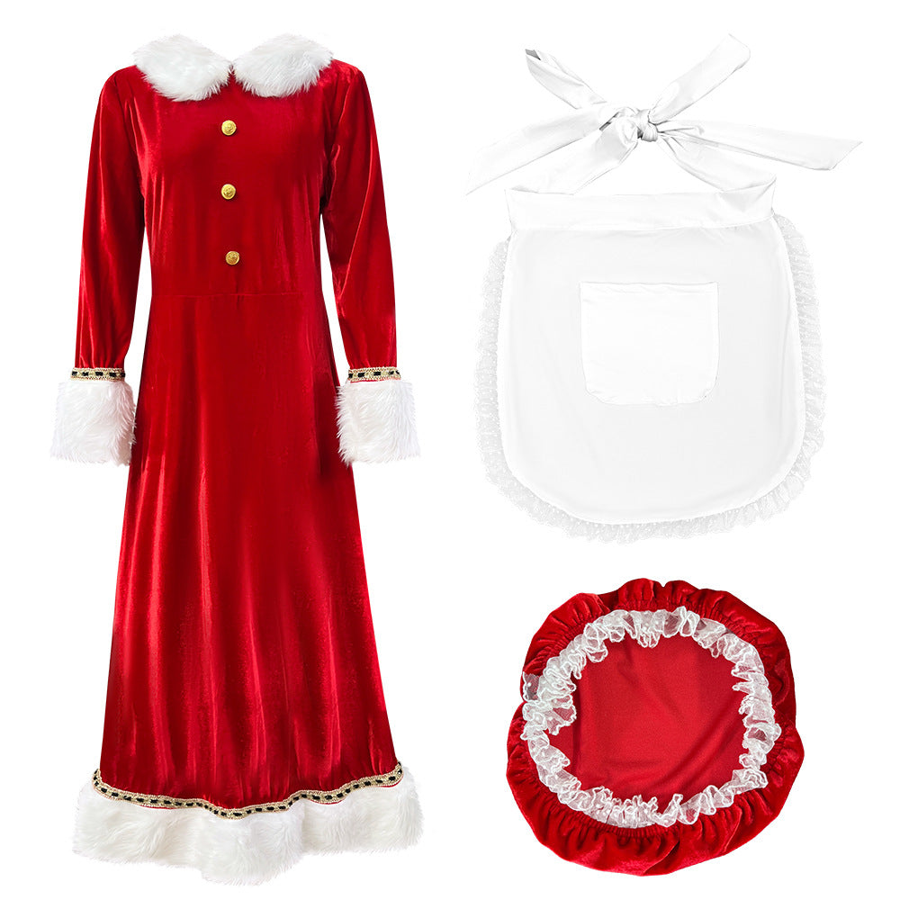 Christmas Adult Women's Dress Santa Costume Party Performance