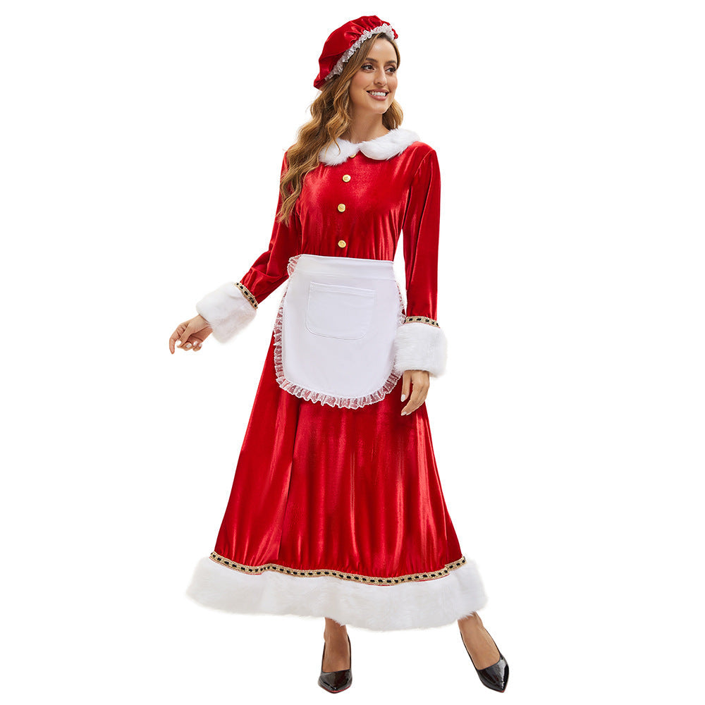 Christmas Adult Women's Dress Santa Costume Party Performance