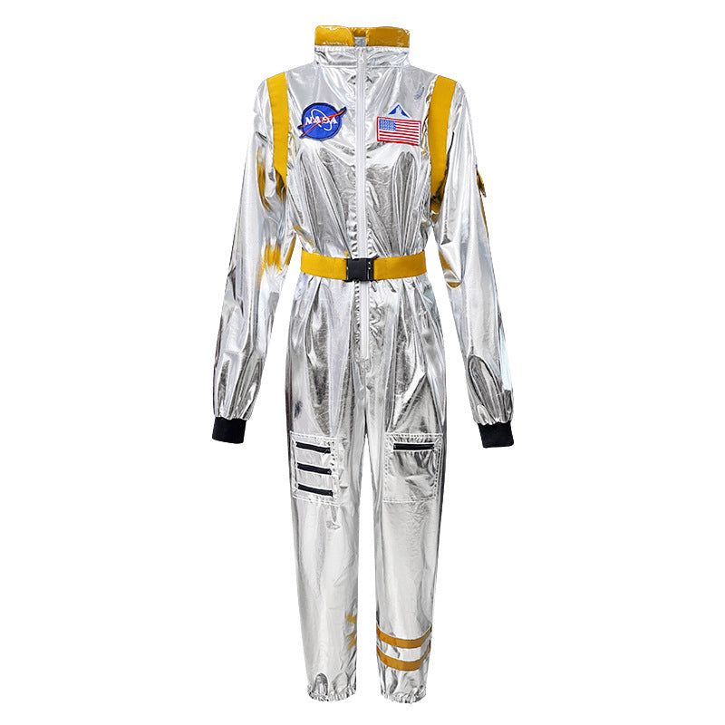 Halloween Adult Astronaut Costume Silver Space Suit Cosplay