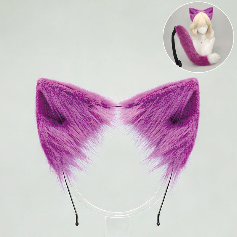 Halloween Cat Ears Tail Set Cosplay Props Handmade