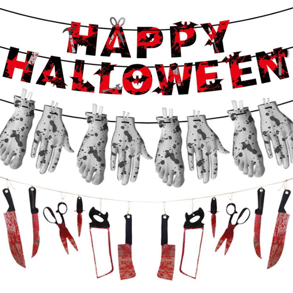 Halloween Blood Red Spiral Hanging Decoration