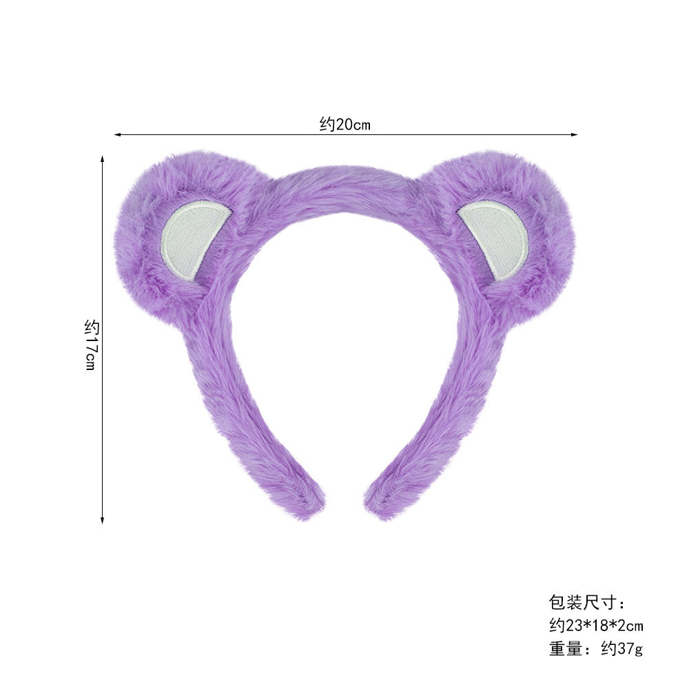 5pcs/Set Halloween Animal Headband Bear Ears Strawberry Bear Plush Nose Set