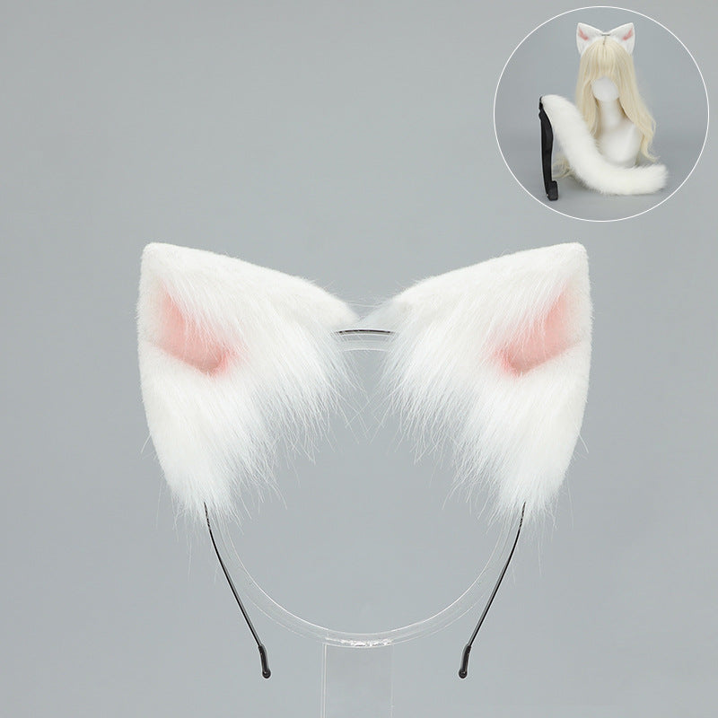 Halloween Cat Ears Tail Set Cosplay Props Handmade
