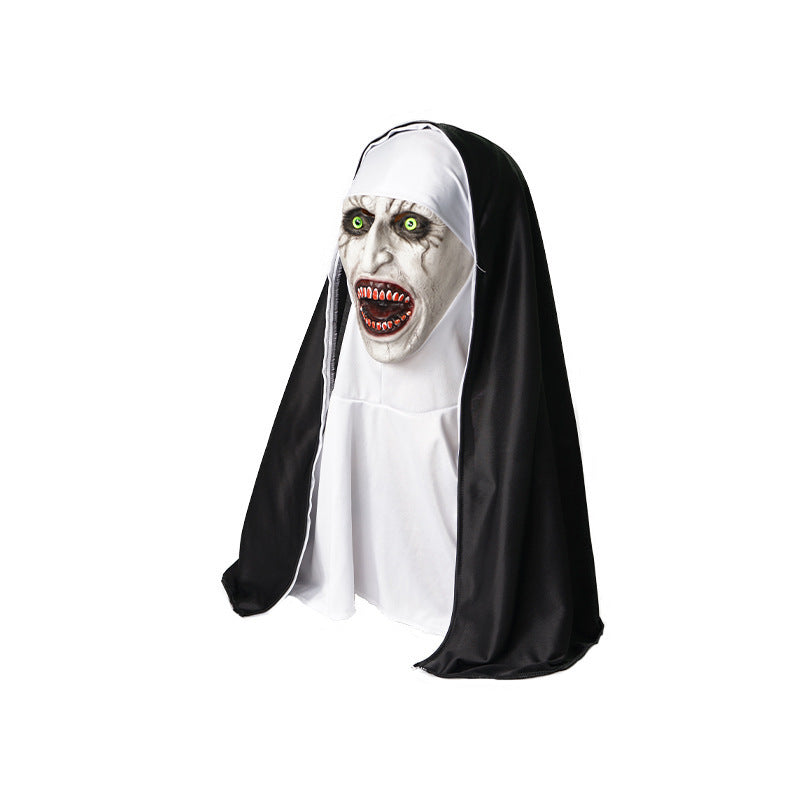 Halloween Scary Nun Mask Latex Headgear