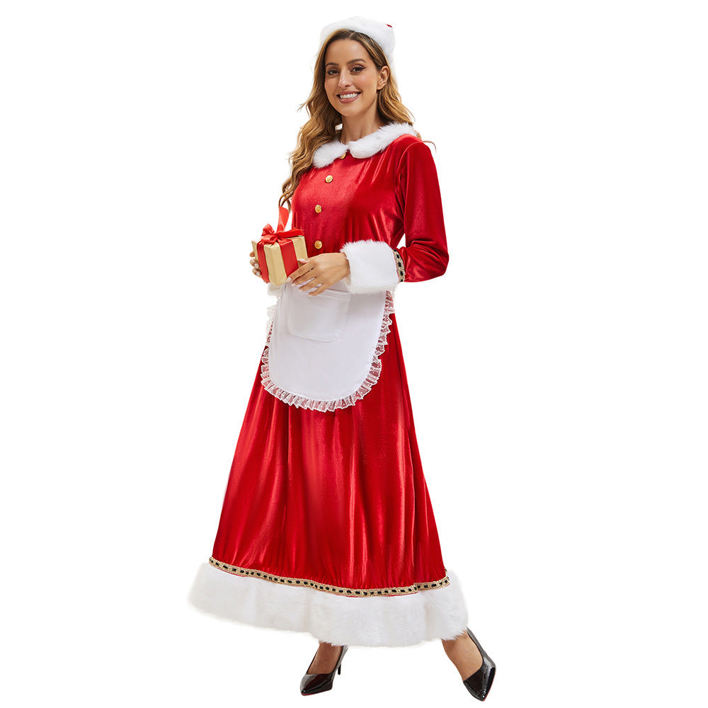 Christmas Adult Women's Dress Santa Costume Party Performance