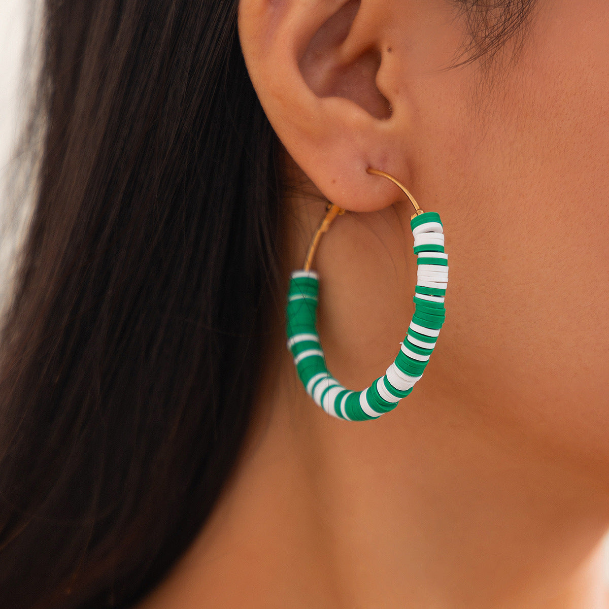 Christmas Colorful Polymer Clay Earrings Set Hand-Painted