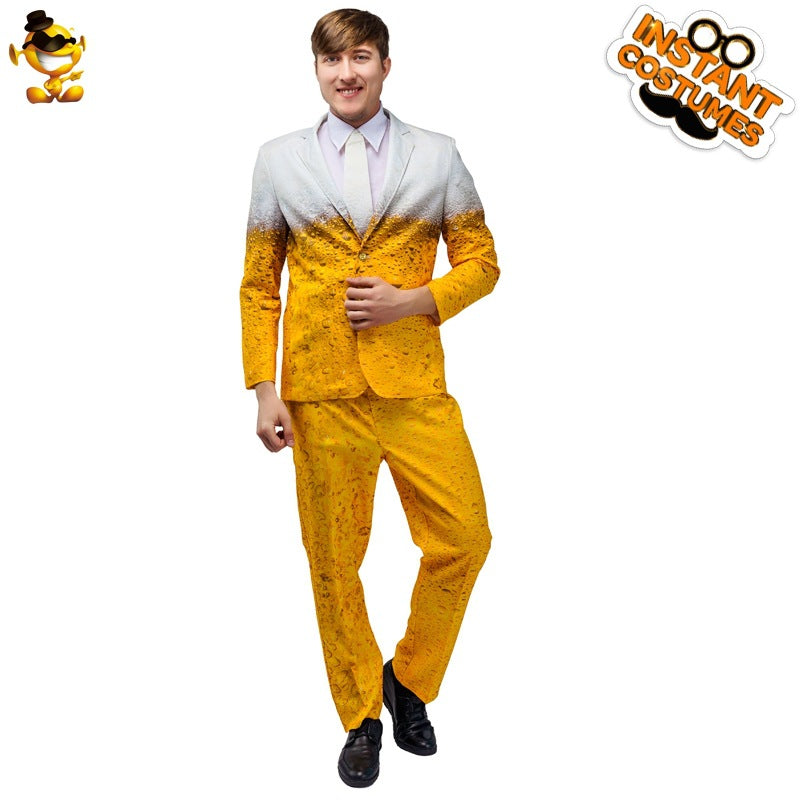 Men's Beer Costume Stage Suit Halloween Cosplay Performance Outfit
