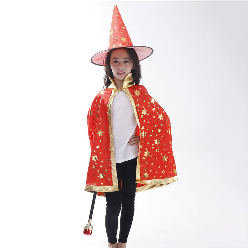 Halloween Witch Cloak Costume For Kids Cosplay Party