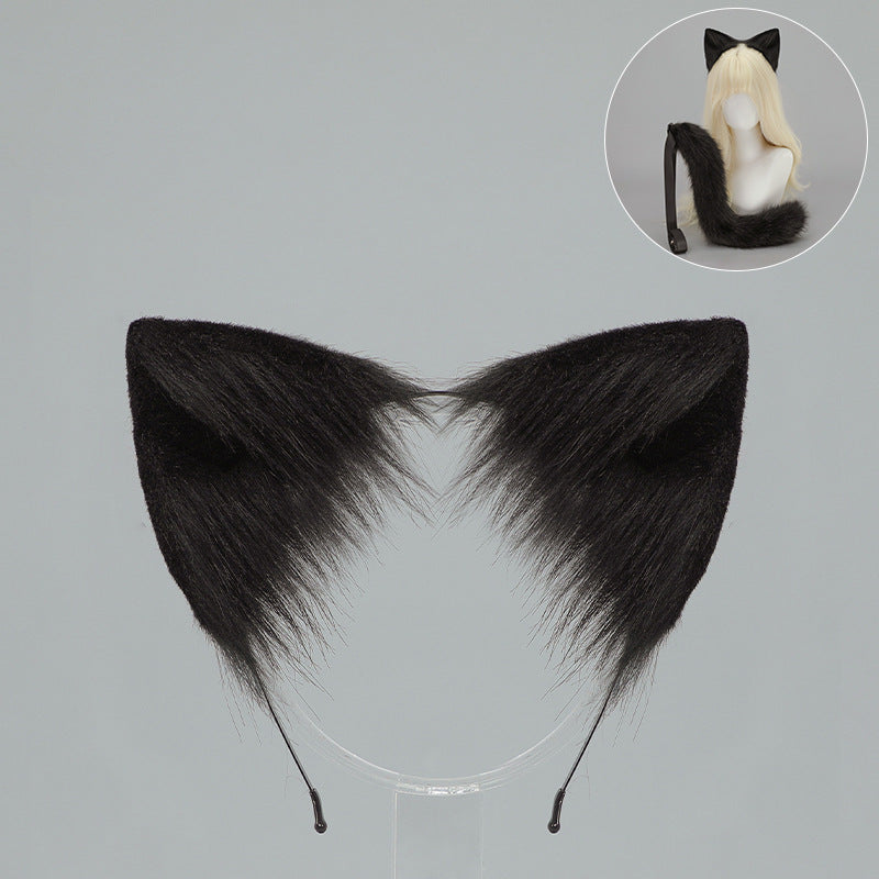 Halloween Cat Ears Tail Set Cosplay Props Handmade