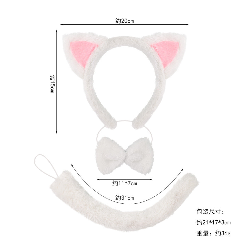 Halloween Animal Headband Cat Ears Fluffy Hair Band