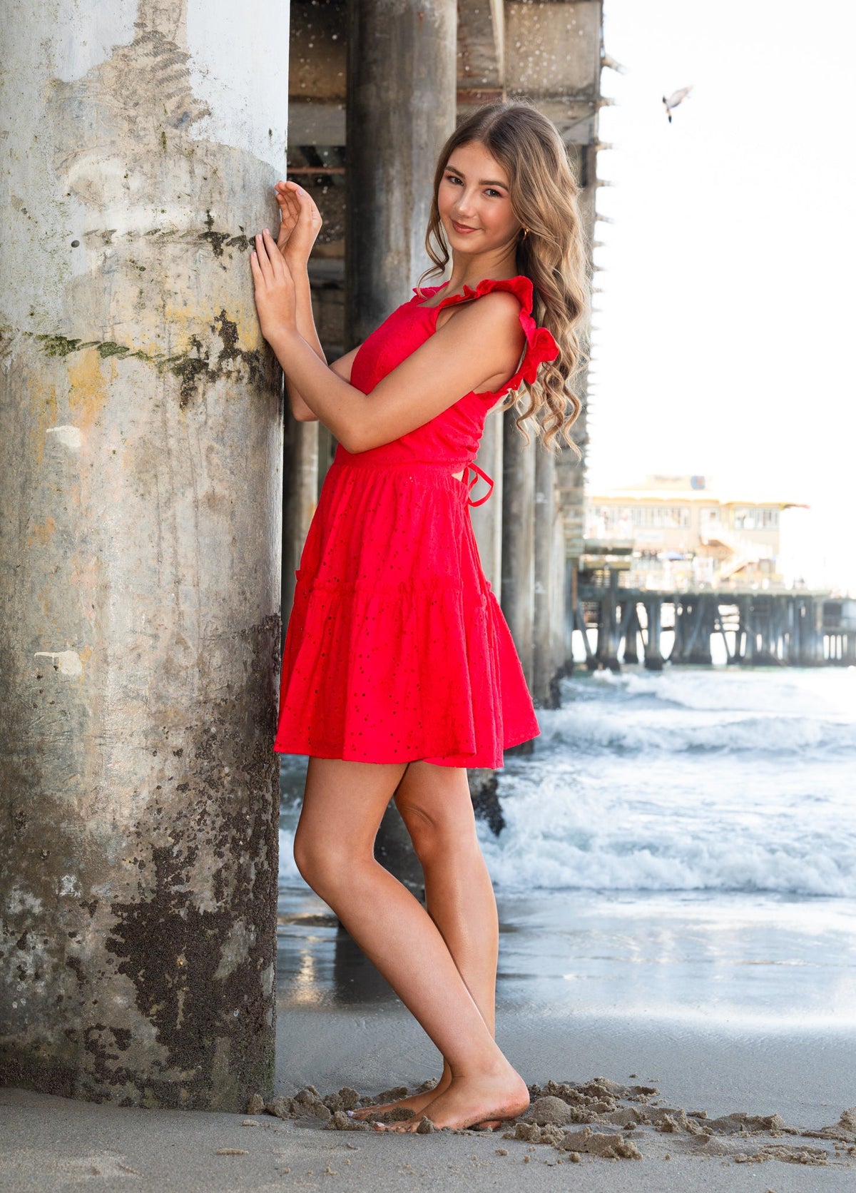 Lace Back Ruffle Dress