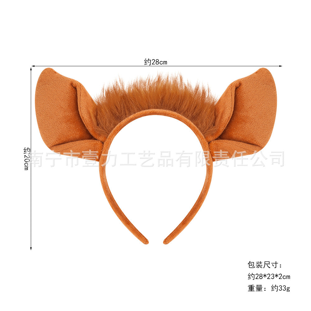 Halloween Fox Ears Headband With Fluffy Tail For Adults Kids