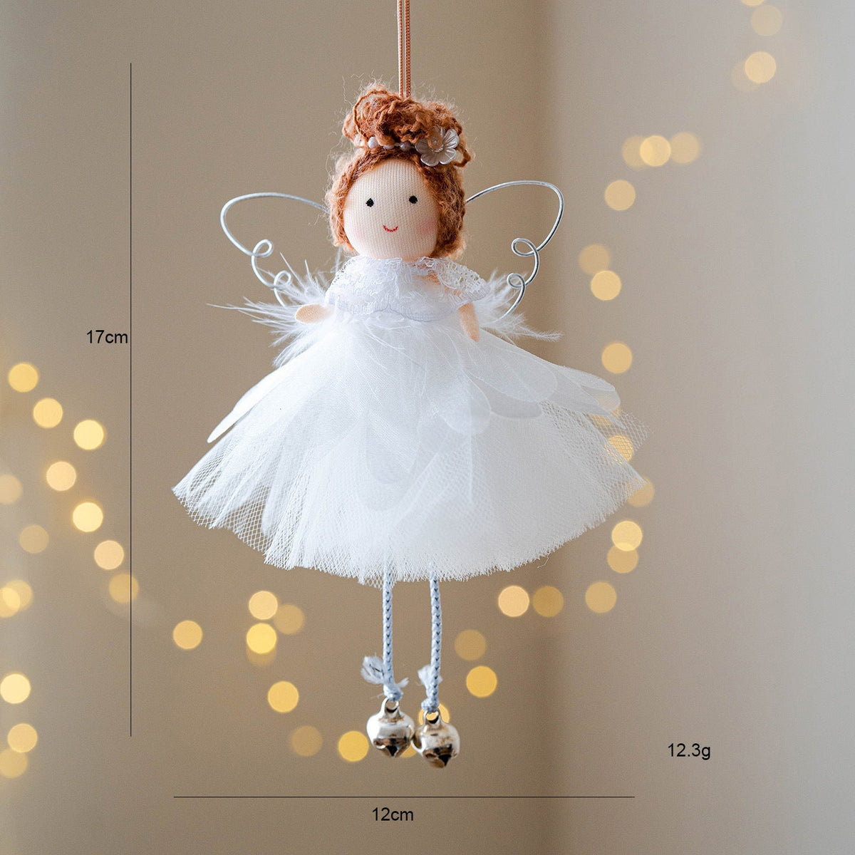 Christmas Decor Petal Mesh Skirt Angel Girl Pendant