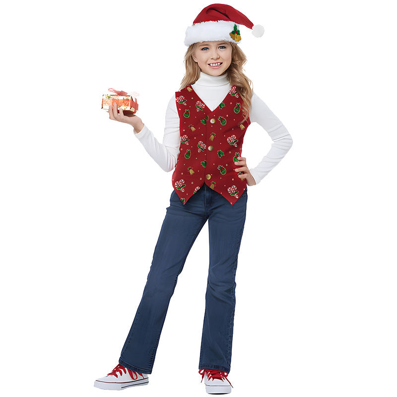 Children's Christmas Elf Costume For Stage Performance