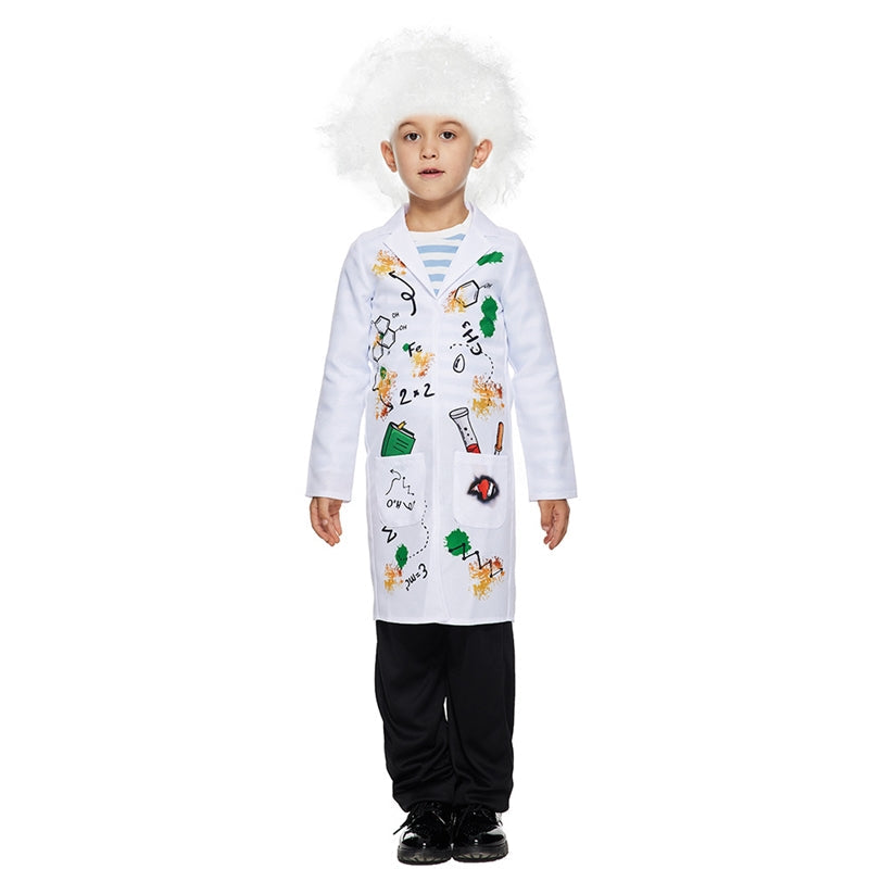 Kids Scientist Cosplay Halloween Party Stage Costume