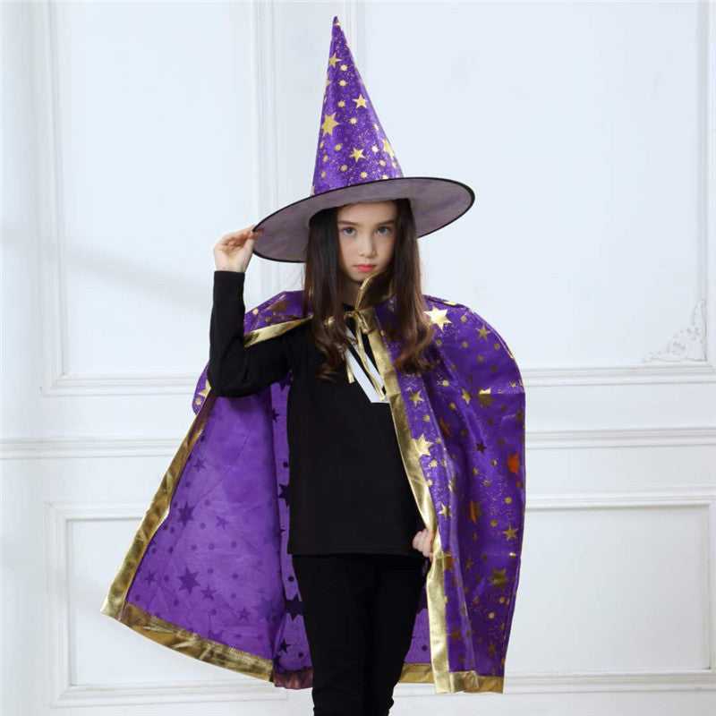 Halloween Witch Cloak Costume For Kids Cosplay Party