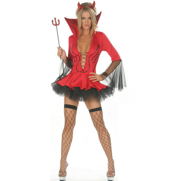 Vampire Demon Costume Set S-XL Role Play Halloween Game Uniform