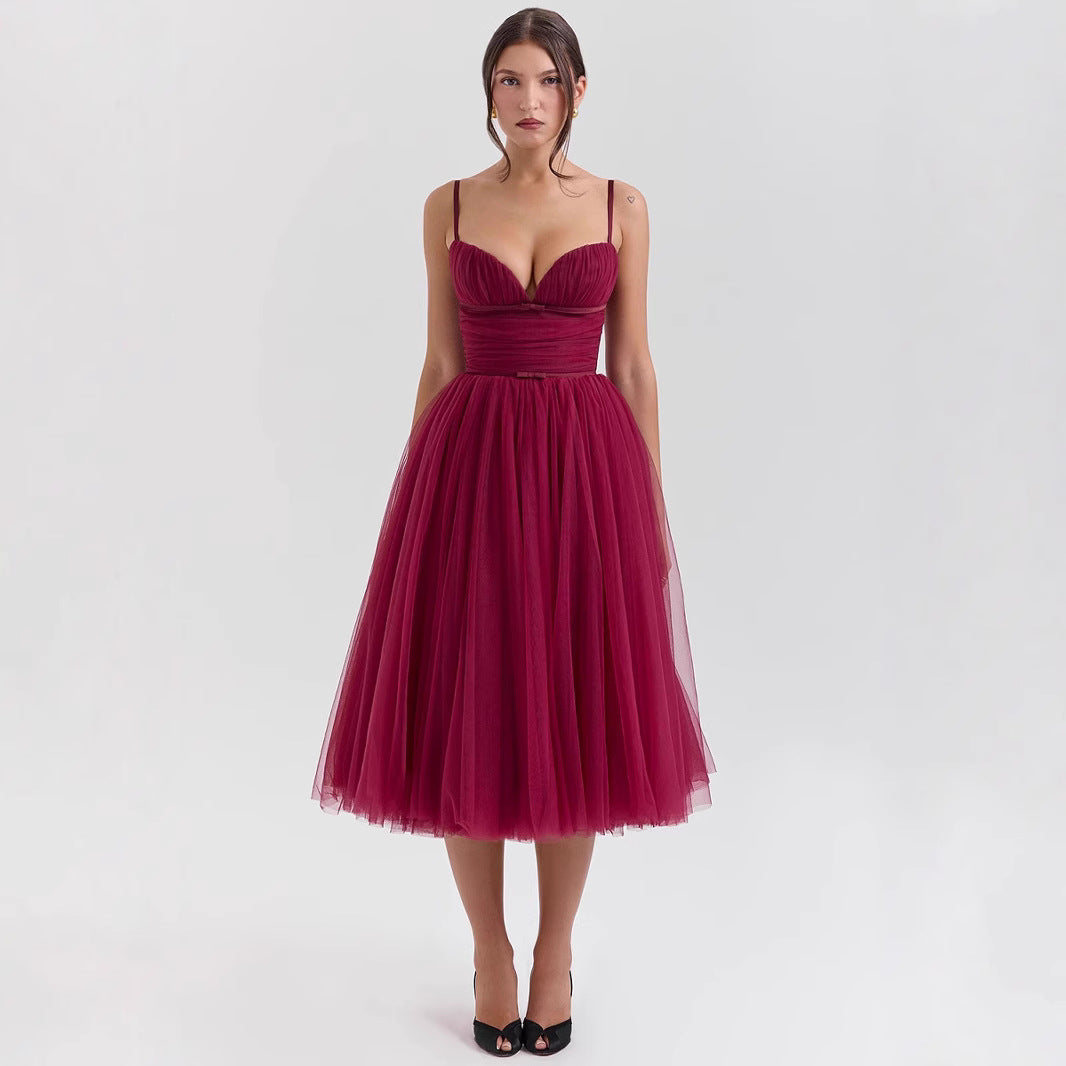 Backless Sleeveless Dress For Christmas Party