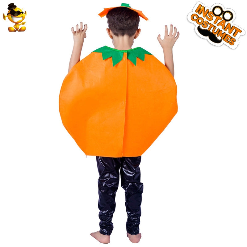 Boys And Girls Cute Pumpkin Halloween Party Cosplay Costumes Two Pieces Suits