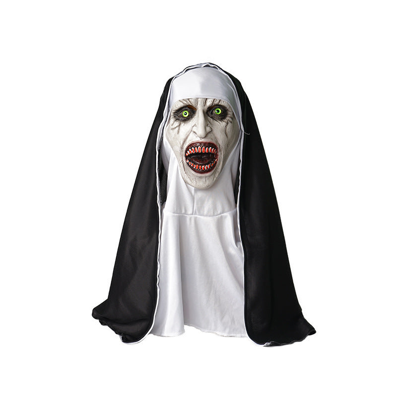 Halloween Scary Nun Mask Latex Headgear