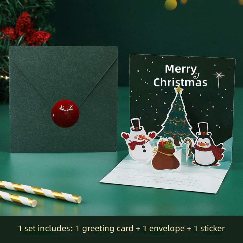 3D Christmas Greeting Cards With Folding Design For New Year, Thanksgiving, And Peace Night Gifts